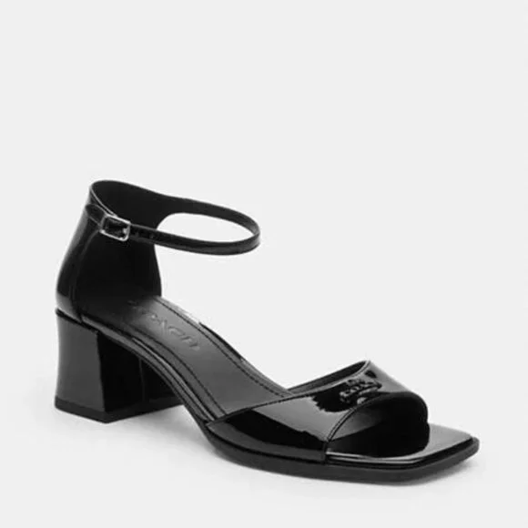 Coach Women's Block Heels Sandals Black NWT - Picture 1 of 6